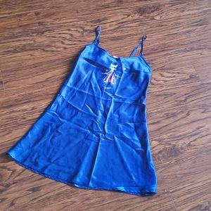 💕 La Senza Lingerie Classic Navy Blue Dolly Nightie Pajama Built-in Bra NWOT